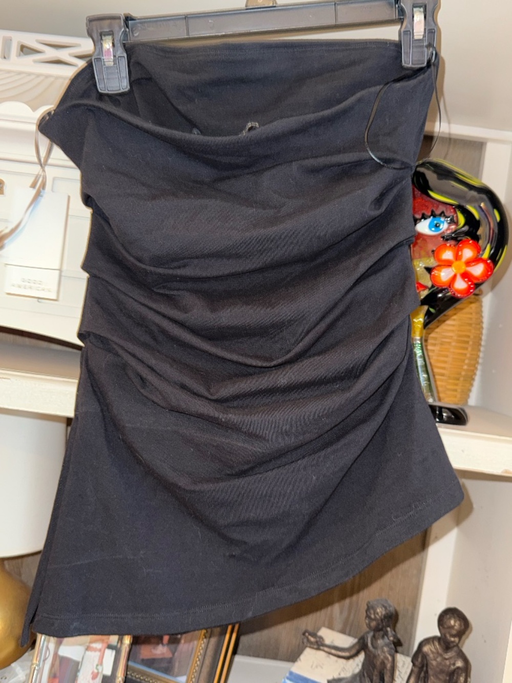 Good American Medium M black ruched strapless top nwt - Picture 5 of 5